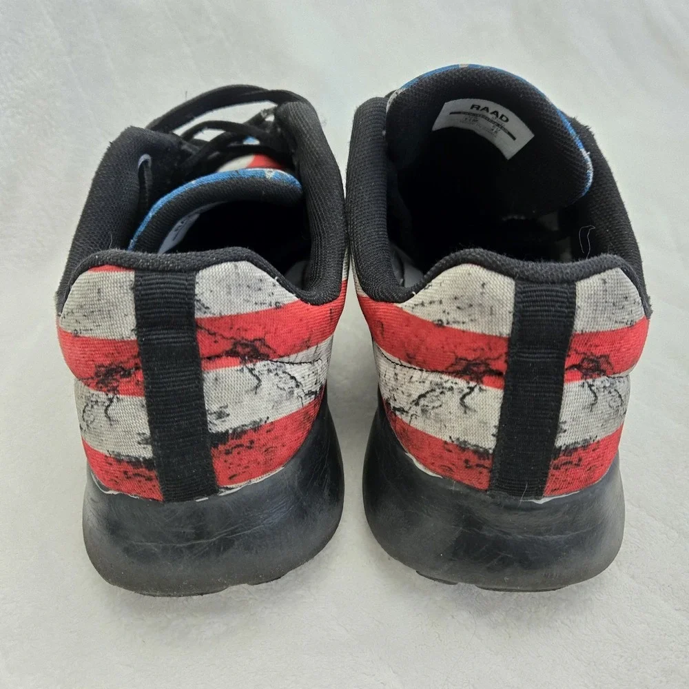 Raad‎ Men's Sneakers No Pain No Gain American Flag Shoes Sz 11 Holiday Festival